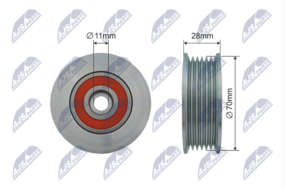 Tensioner Pulley, V-ribbed belt - RNK-MZ-019 NTY