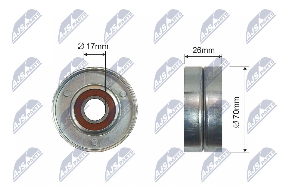 Tensioner Pulley, V-ribbed belt - RNK-NS-015 NTY