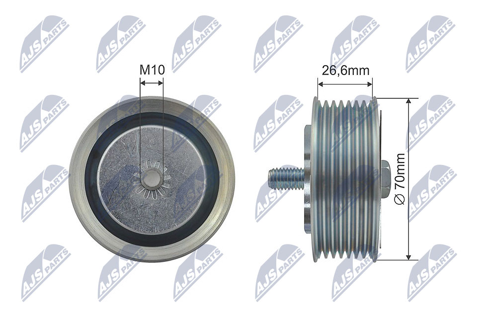 Deflection/Guide Pulley, V-ribbed belt - RNK-NS-034 NTY