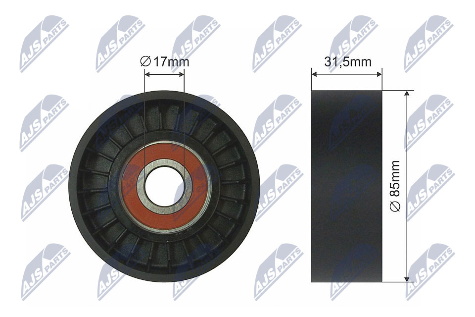 Tensioner Pulley, V-ribbed belt - RNK-NS-039 NTY