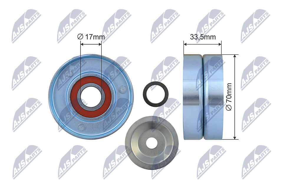 Tensioner Pulley, V-ribbed belt - RNK-NS-052 NTY