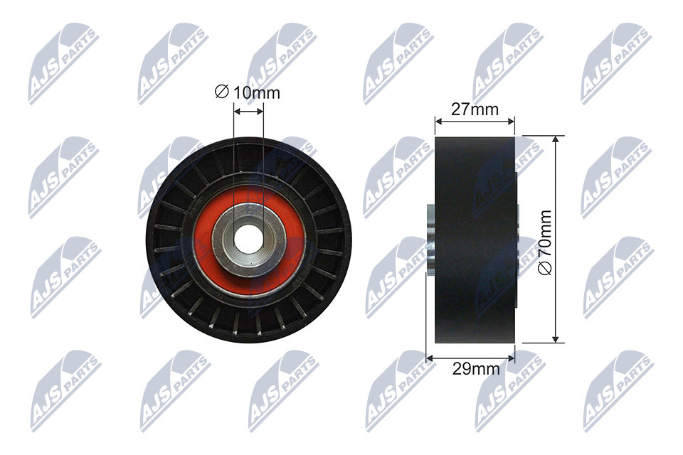 Tensioner Pulley, V-ribbed belt - RNK-PE-005 NTY