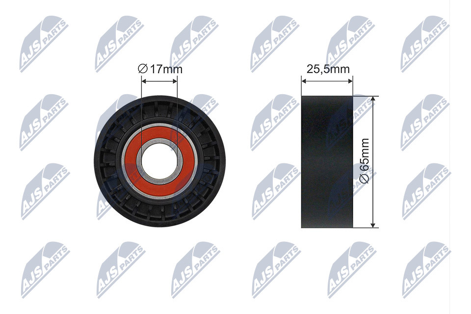Tensioner Pulley, V-ribbed belt - RNK-PE-006 NTY