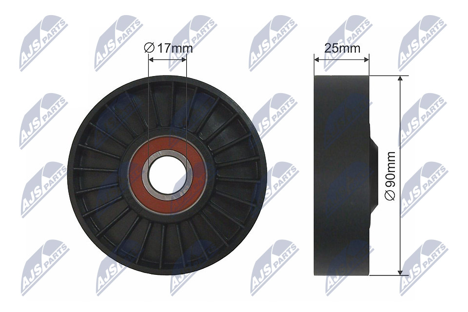 Tensioner Pulley, V-ribbed belt - RNK-PL-002 NTY