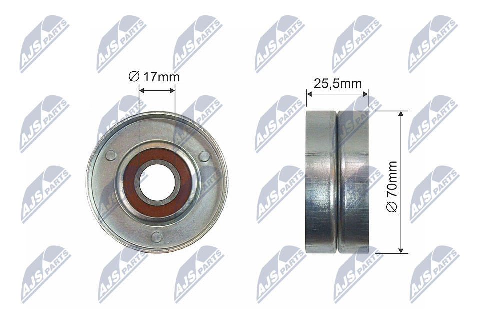 Tensioner Pulley, V-ribbed belt - RNK-PL-016 NTY