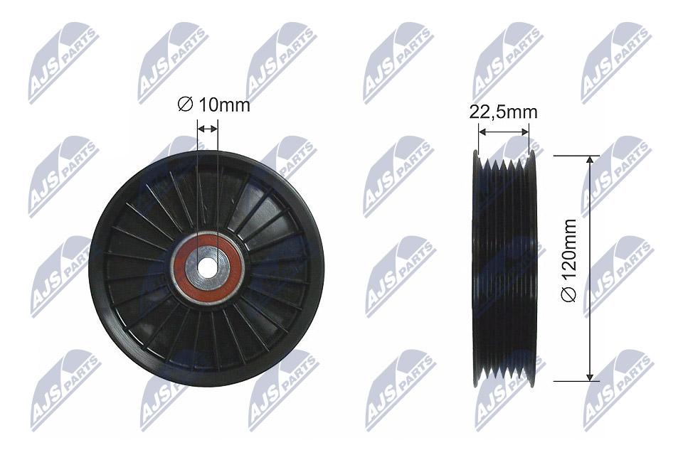 Deflection/Guide Pulley, V-ribbed belt - RNK-PL-022 NTY