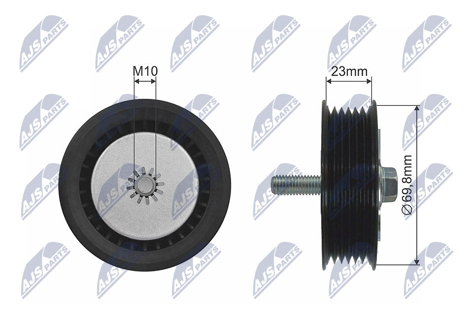 Deflection/Guide Pulley, V-ribbed belt - RNK-PL-024 NTY