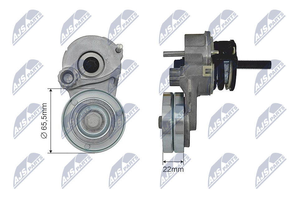 Tensioner Pulley, V-ribbed belt - RNK-PL-027 NTY