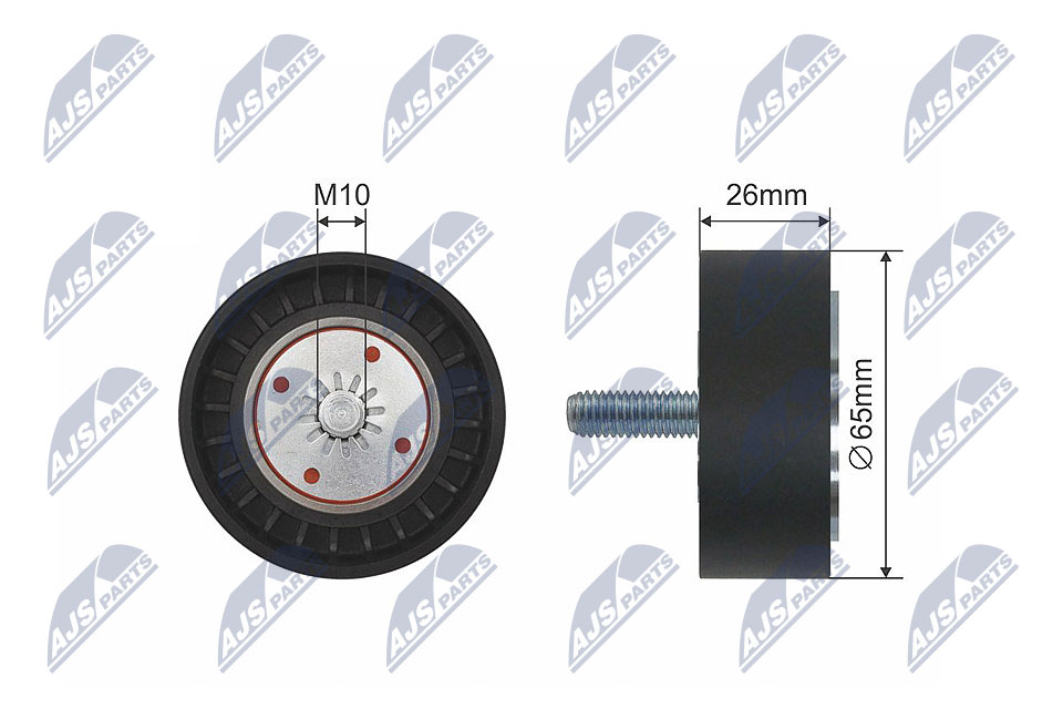 Tensioner Pulley, V-ribbed belt - RNK-PL-028 NTY