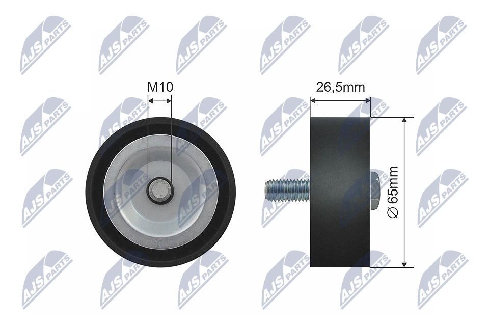 Deflection/Guide Pulley, V-ribbed belt - RNK-PL-029 NTY