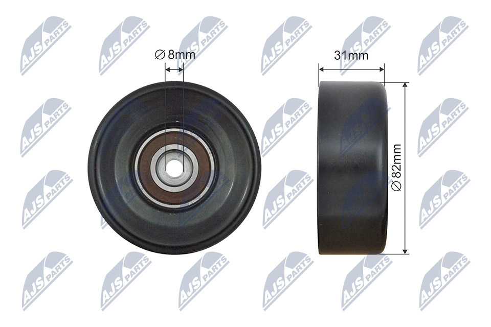 Tensioner Pulley, V-ribbed belt - RNK-PL-034 NTY