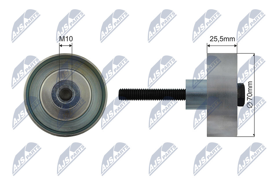 Tensioner Pulley, V-ribbed belt - RNK-PL-040 NTY