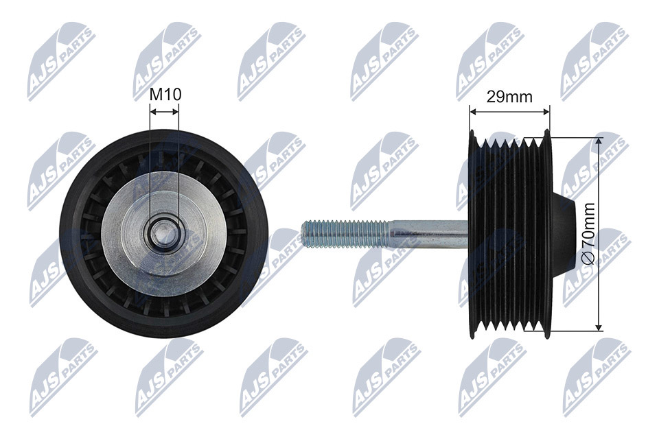 Tensioner Pulley, V-ribbed belt - RNK-PS-002 NTY