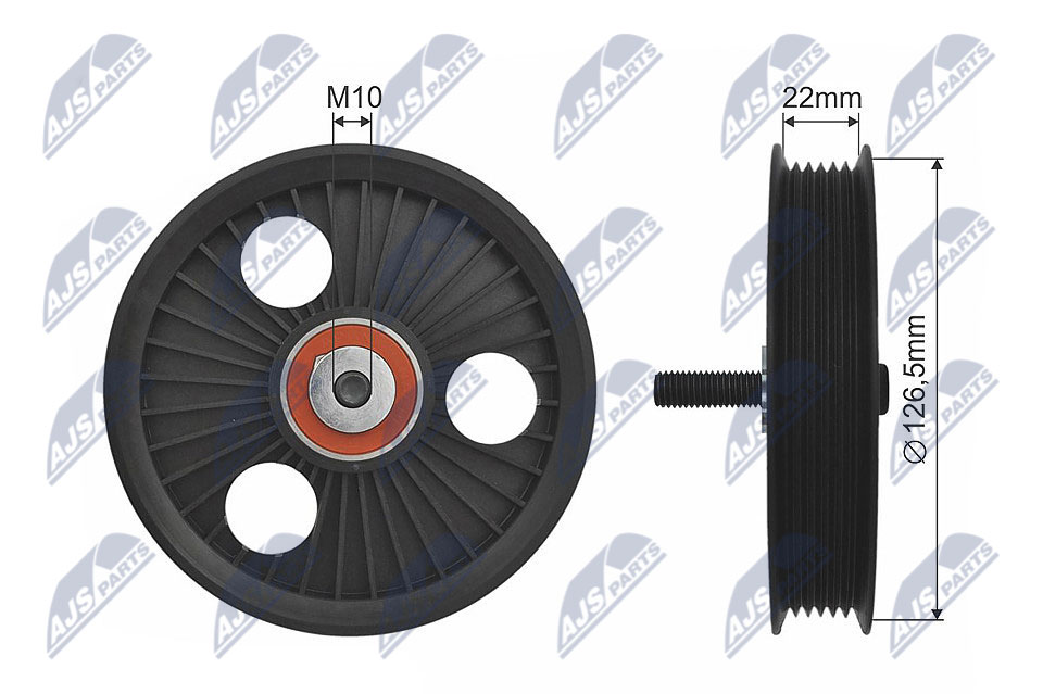 Deflection/Guide Pulley, V-ribbed belt - RNK-RE-008 NTY