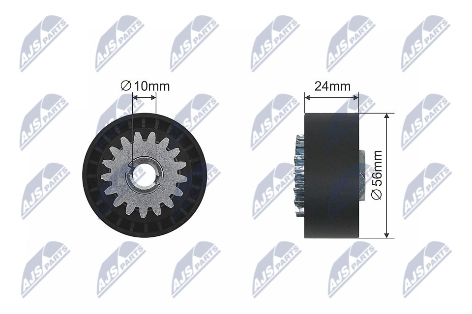 Tensioner Pulley, V-ribbed belt - RNK-RE-010 NTY