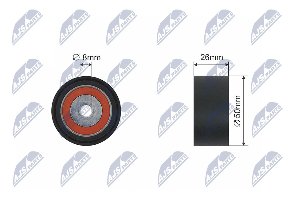 Deflection/Guide Pulley, V-ribbed belt - RNK-RE-015 NTY