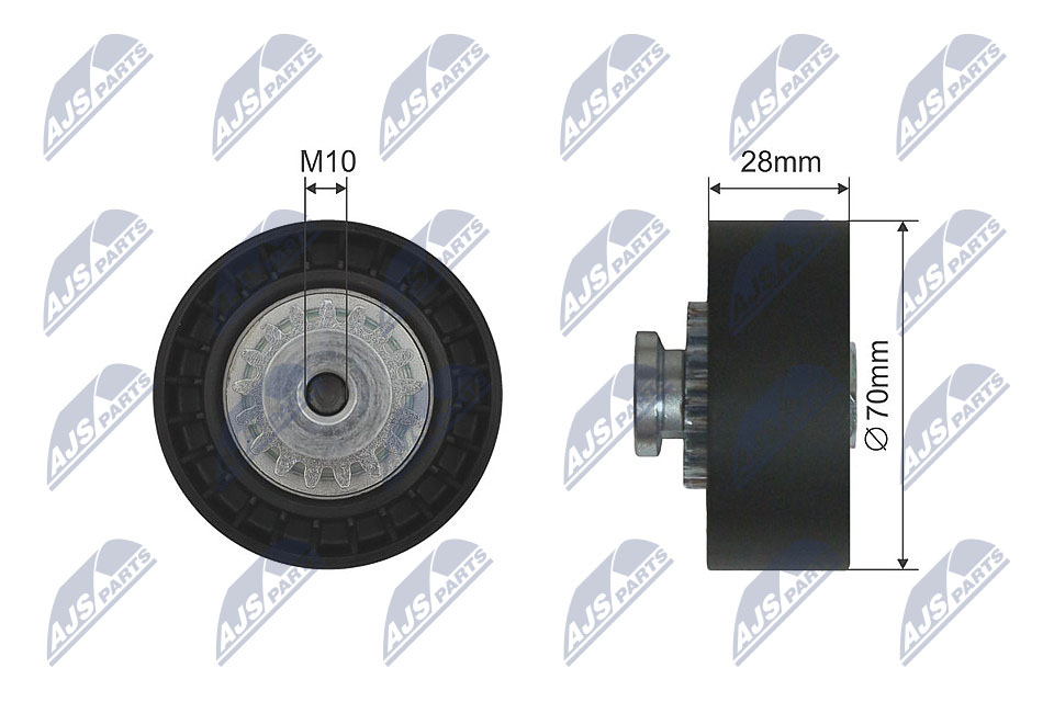 Tensioner Pulley, V-ribbed belt - RNK-RE-020 NTY