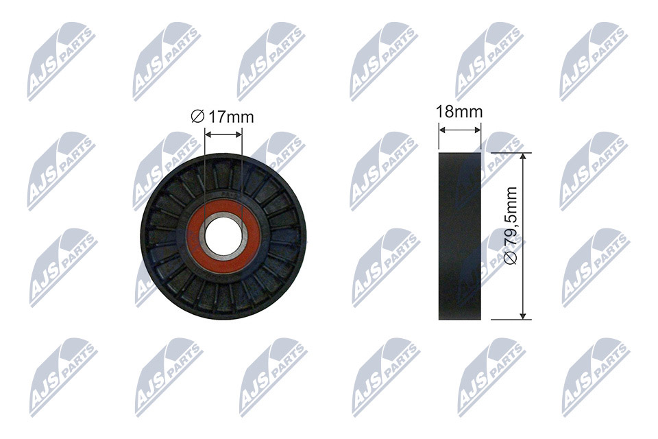 Tensioner Pulley, V-ribbed belt - RNK-RE-027 NTY