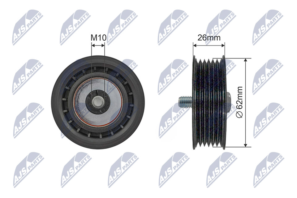 Deflection/Guide Pulley, V-ribbed belt - RNK-SA-007 NTY