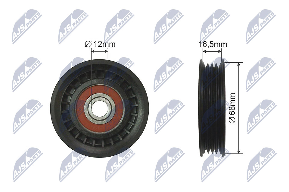 Deflection/Guide Pulley, V-ribbed belt - RNK-TY-003 NTY