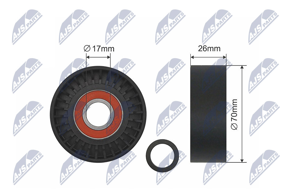 Tensioner Pulley, V-ribbed belt - RNK-TY-012 NTY