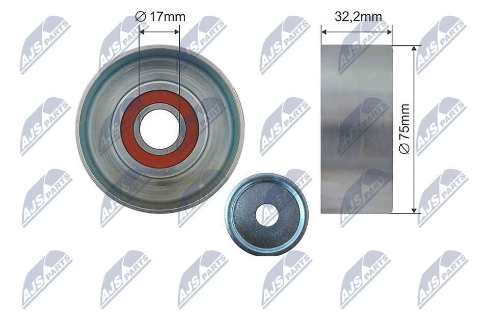 Tensioner Pulley, V-ribbed belt - RNK-TY-016 NTY