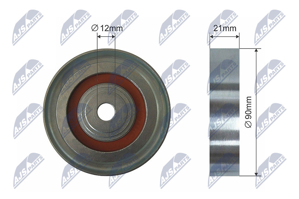 Deflection/Guide Pulley, V-ribbed belt - RNK-TY-028 NTY