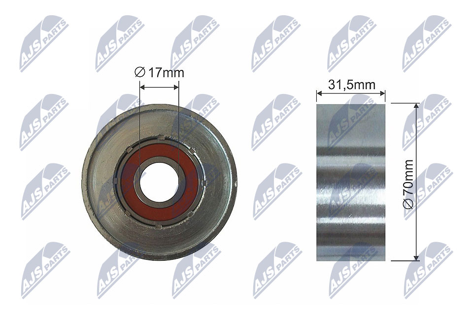 Deflection/Guide Pulley, V-ribbed belt - RNK-TY-035 NTY