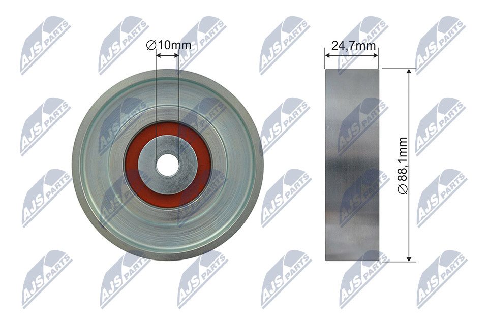 Tensioner Pulley, V-ribbed belt - RNK-TY-040 NTY