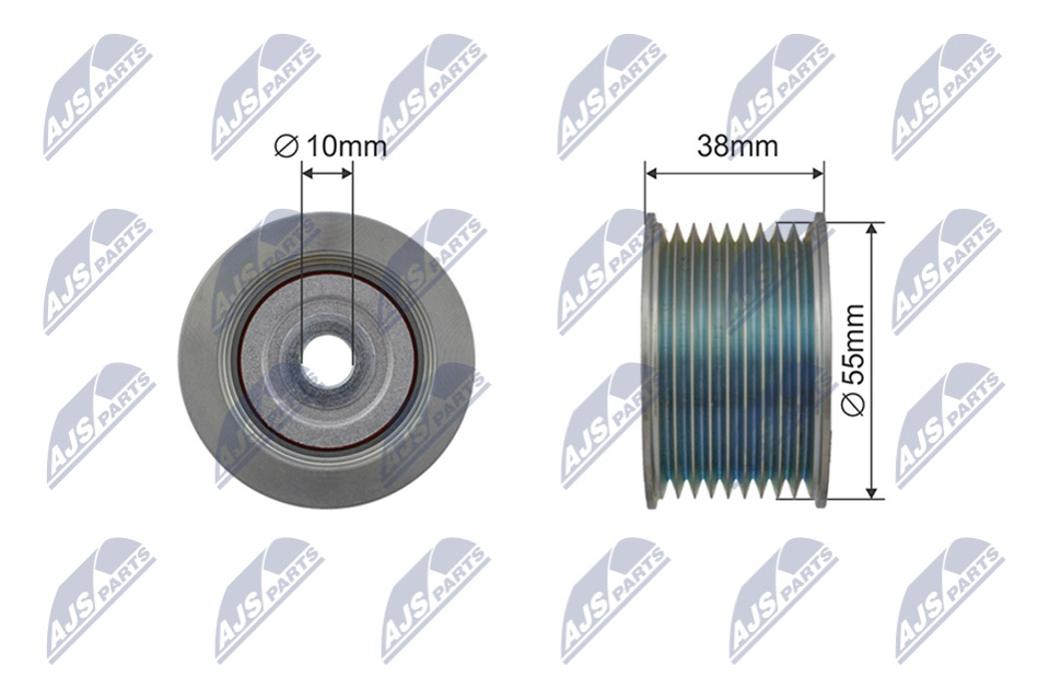 Tensioner Pulley, V-ribbed belt - RNK-TY-042 NTY