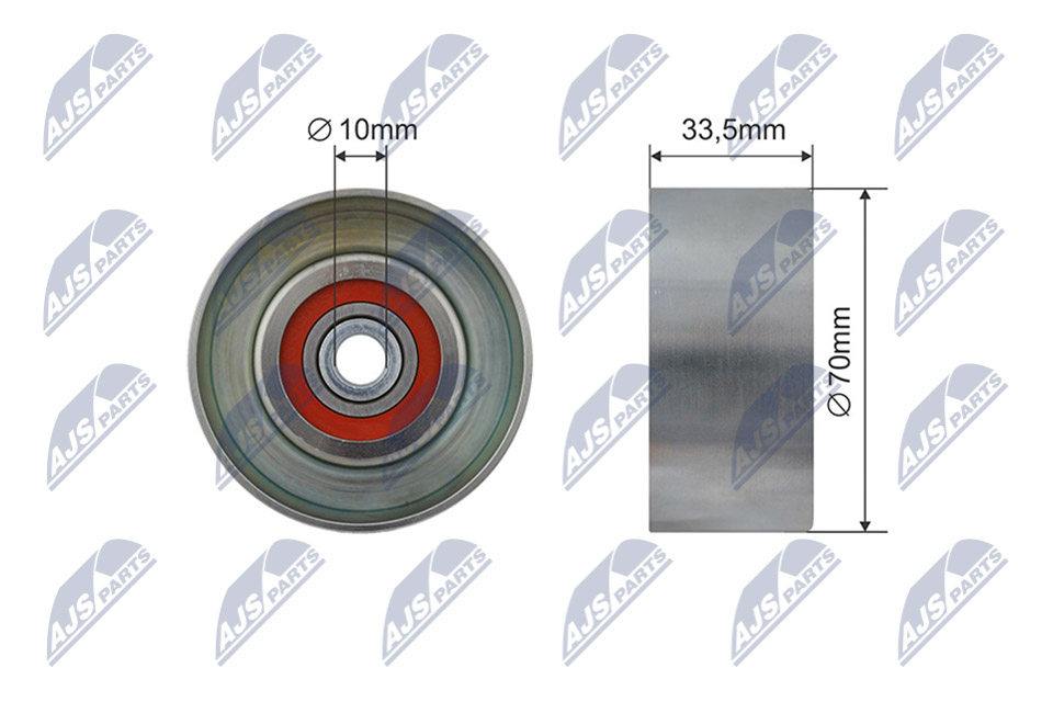 Tensioner Pulley, V-ribbed belt - RNK-TY-043 NTY