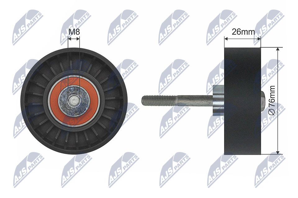 Deflection/Guide Pulley, V-ribbed belt - RNK-VV-002 NTY