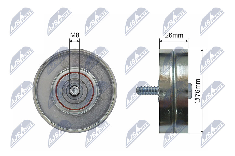 Deflection/Guide Pulley, V-ribbed belt - RNK-VV-013 NTY