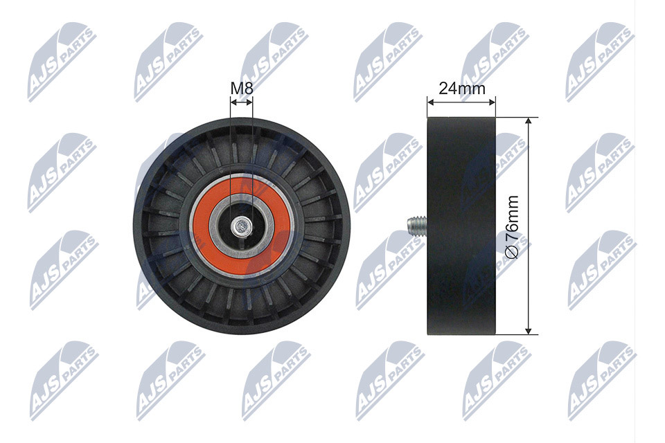 Tensioner Pulley, V-ribbed belt - RNK-VV-017 NTY