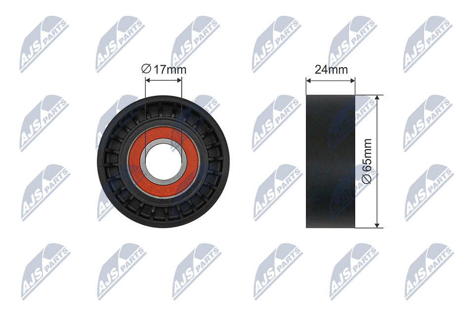 Tensioner Pulley, V-ribbed belt - RNK-VV-019 NTY