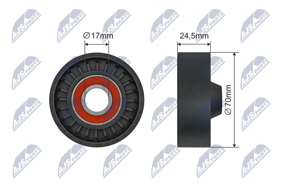 Tensioner Pulley, V-ribbed belt - RNK-VV-020 NTY