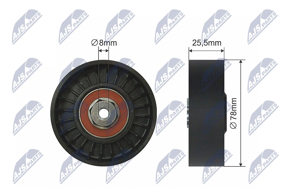 Deflection/Guide Pulley, V-ribbed belt - RNK-VW-004 NTY