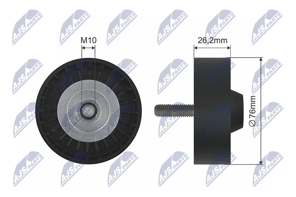 Tensioner Pulley, V-ribbed belt - RNK-VW-032 NTY