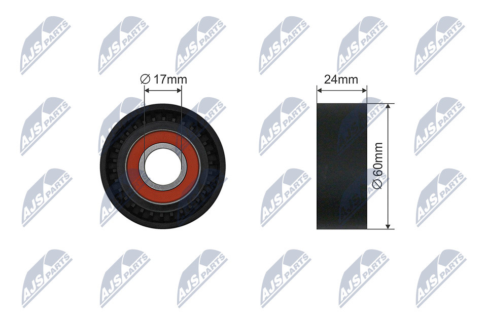 Tensioner Pulley, V-ribbed belt - RNK-VW-038 NTY