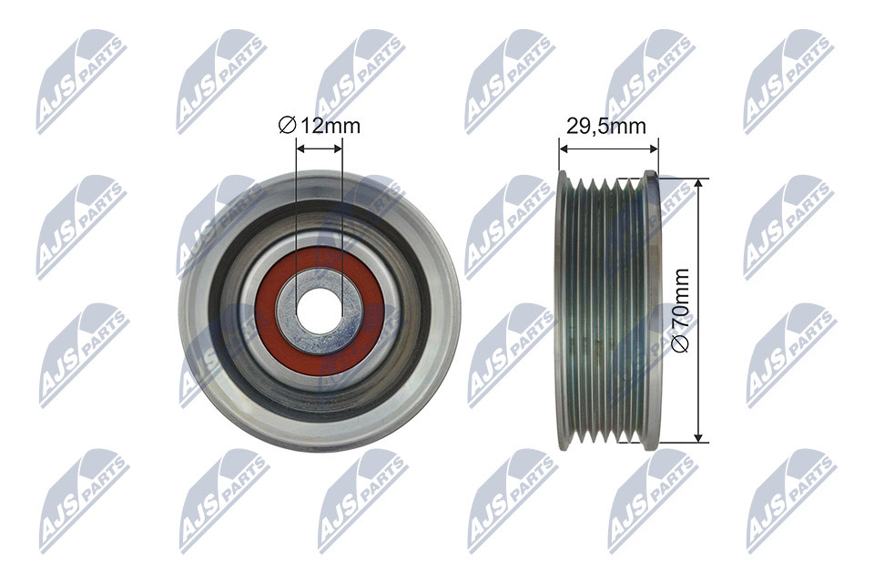 Deflection/Guide Pulley, V-ribbed belt - RRK-TY-007 NTY
