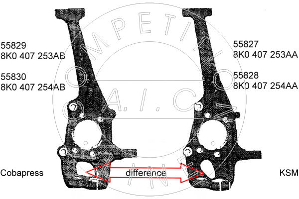 Steering Knuckle, wheel suspension - 55830 AIC