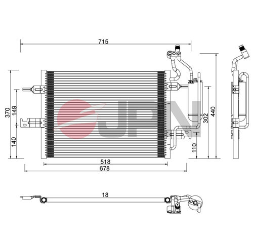 Condenser, air conditioning - 60C9121-JPN JPN