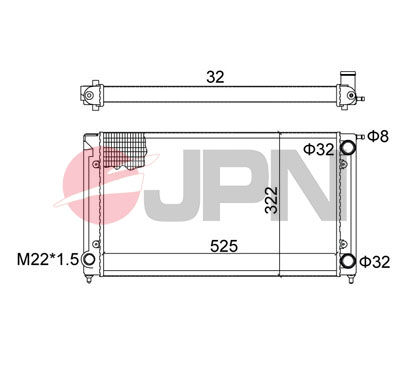 Kühler, Motorkühlung - 60C9053-JPN JPN