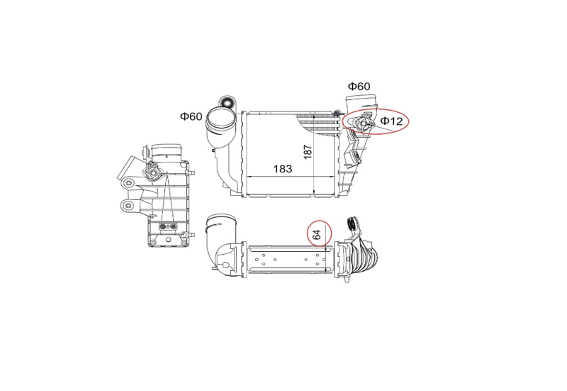 Intercooler, charger - 60C9361-JPN JPN