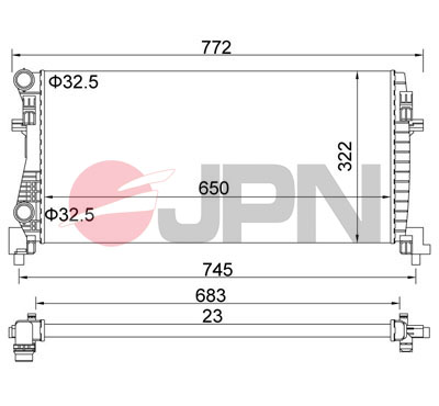Radiator, engine cooling - 60C9070-JPN JPN