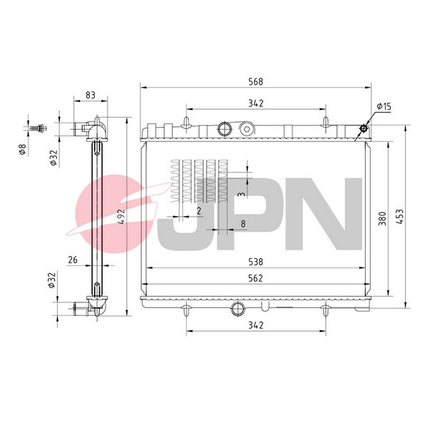 Radiator, engine cooling - 60C9042-JPN JPN