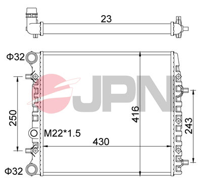 Radiator, engine cooling - 60C9057-JPN JPN