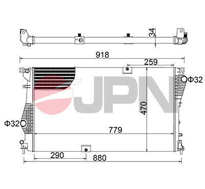 Radiator, engine cooling - 60C9047-JPN JPN