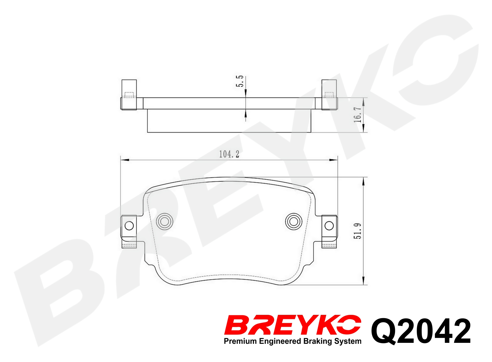 Brake Pad Set, disc brake - Q2042 DAVID VASCO