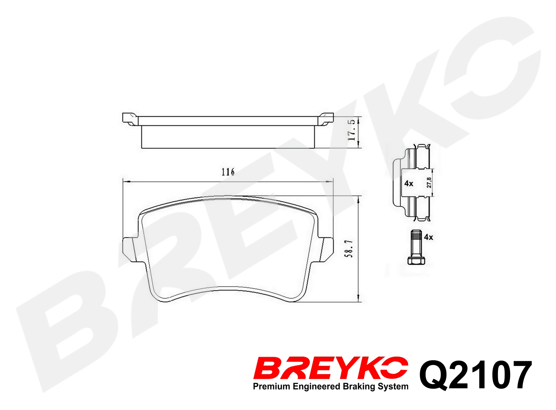 Brake Pad Set, disc brake - Q2107 DAVID VASCO